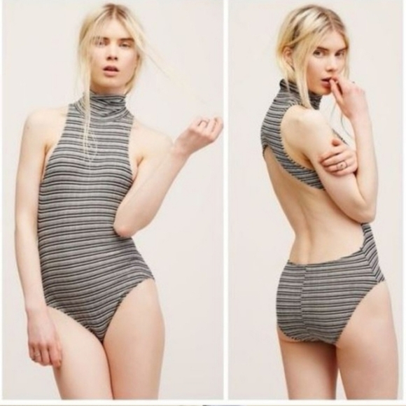 XS Striped Free people backless bodysuit - Picture 1 of 11